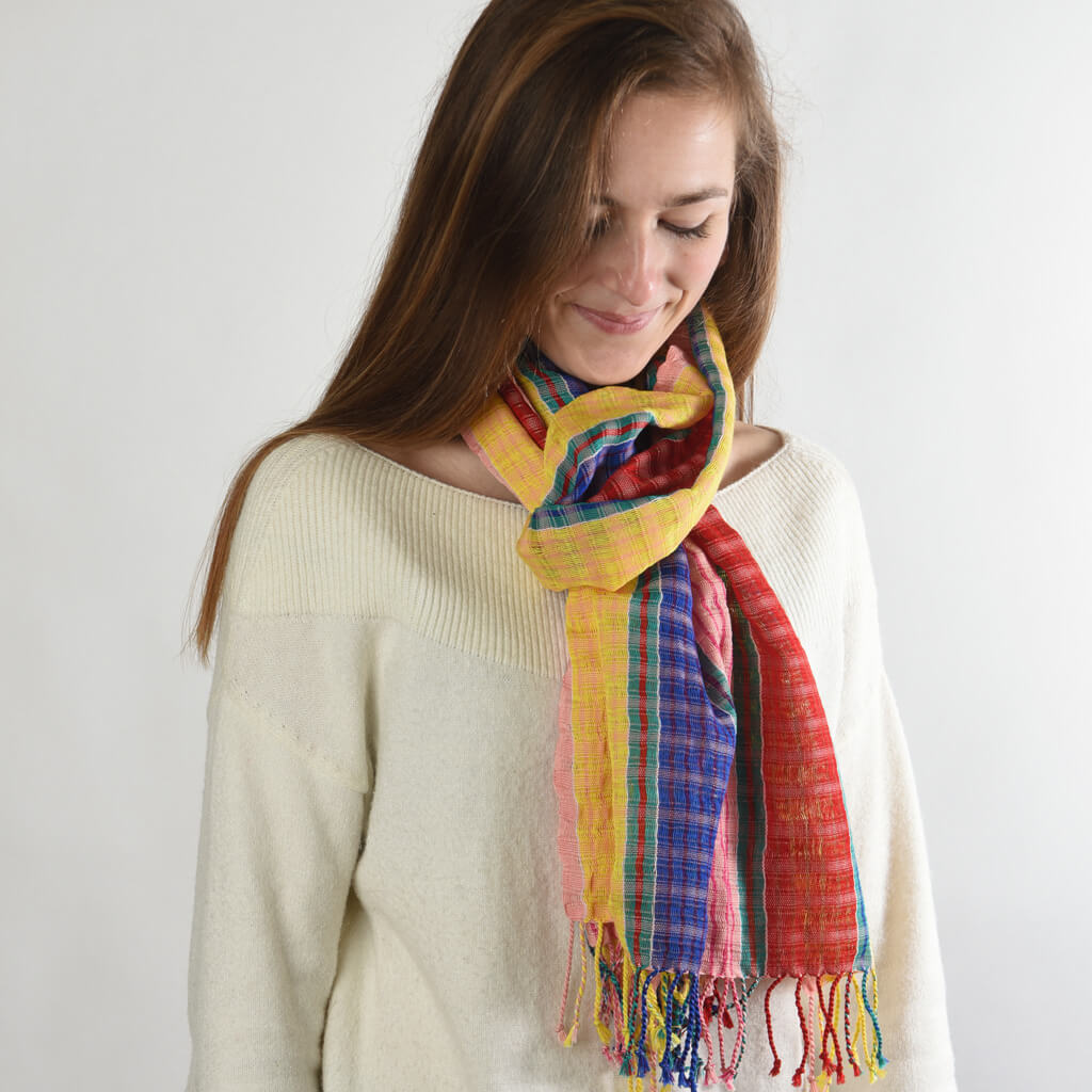 Carousel Stripe Scarf | Fringed or Infinity Style