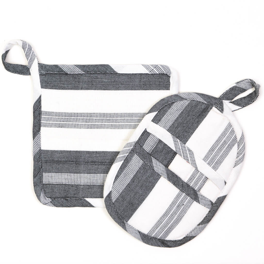 Black & White Striped Potholders