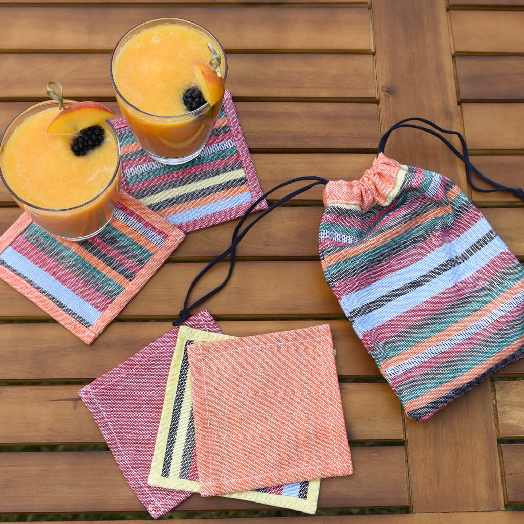 Stripes & Solids Coasters & Optional Gift Bag