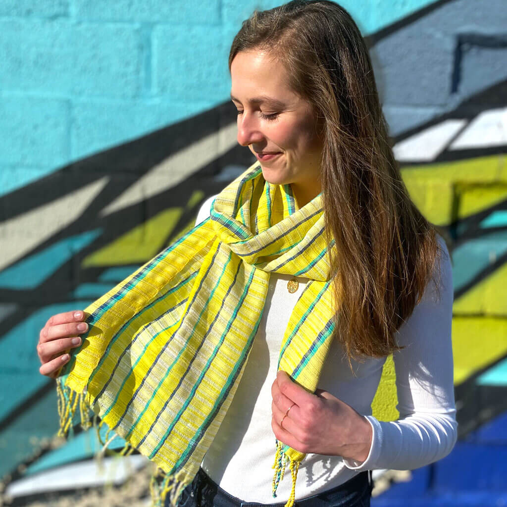 Sunny Day Scarf in Fringed or Infinity Style