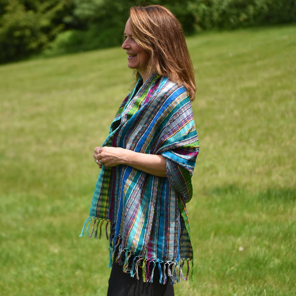 Hand Woven Windowpane Wrap