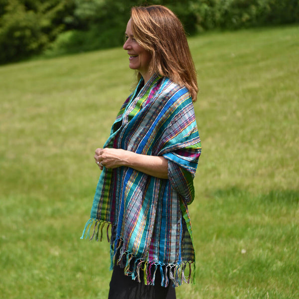Hand Woven Windowpane Wrap