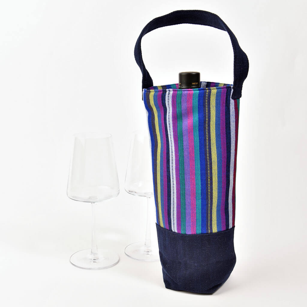 Hand Woven Wine Bottle Tote Single