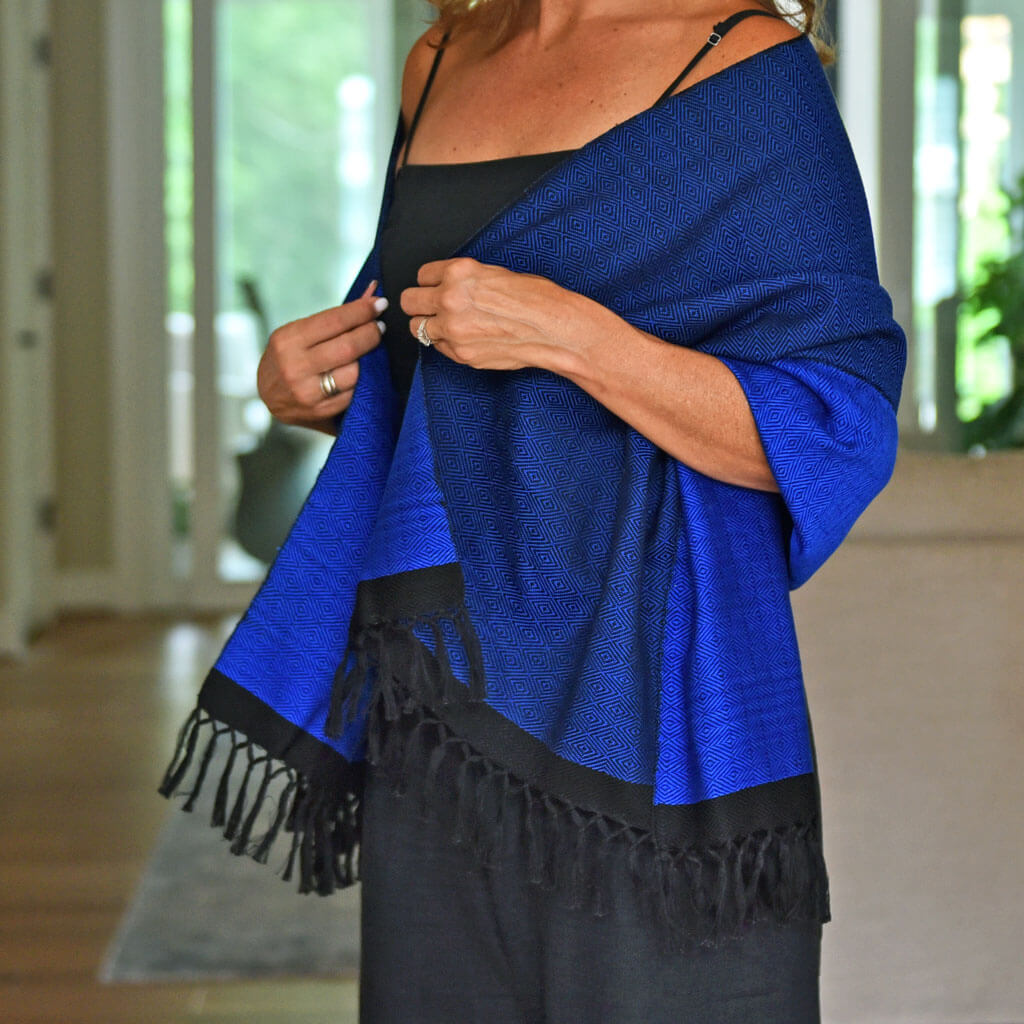 Hand Woven Diamond Weave Shawl