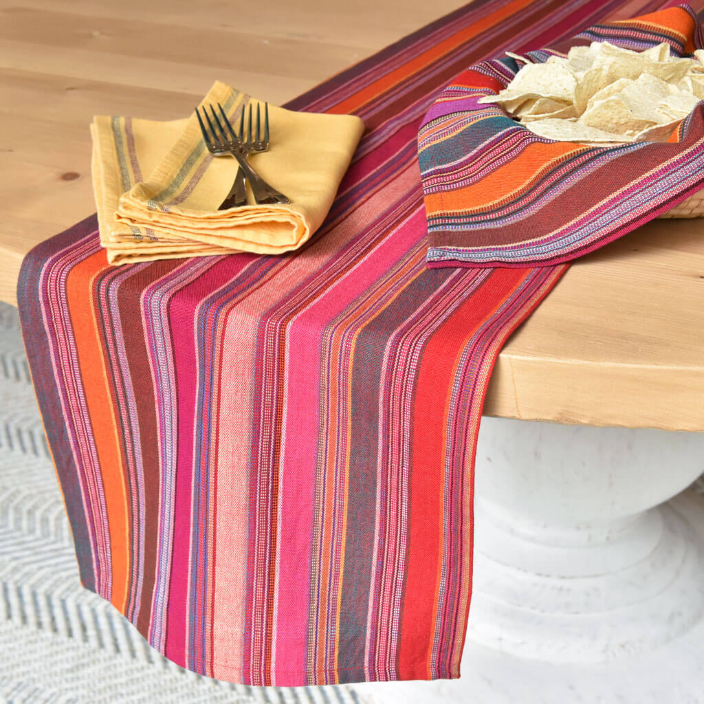 Hand Woven Striped Table Runner