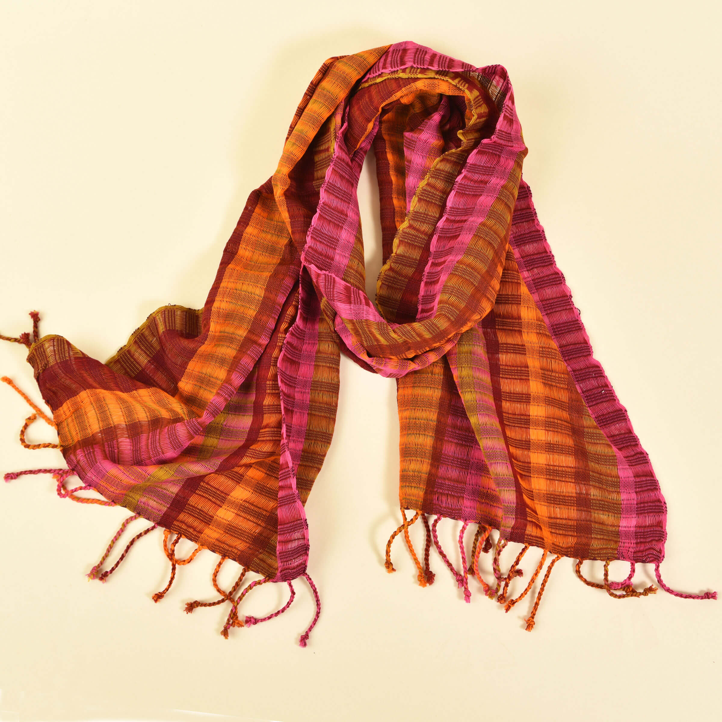 Hand Woven Fringed Scarf