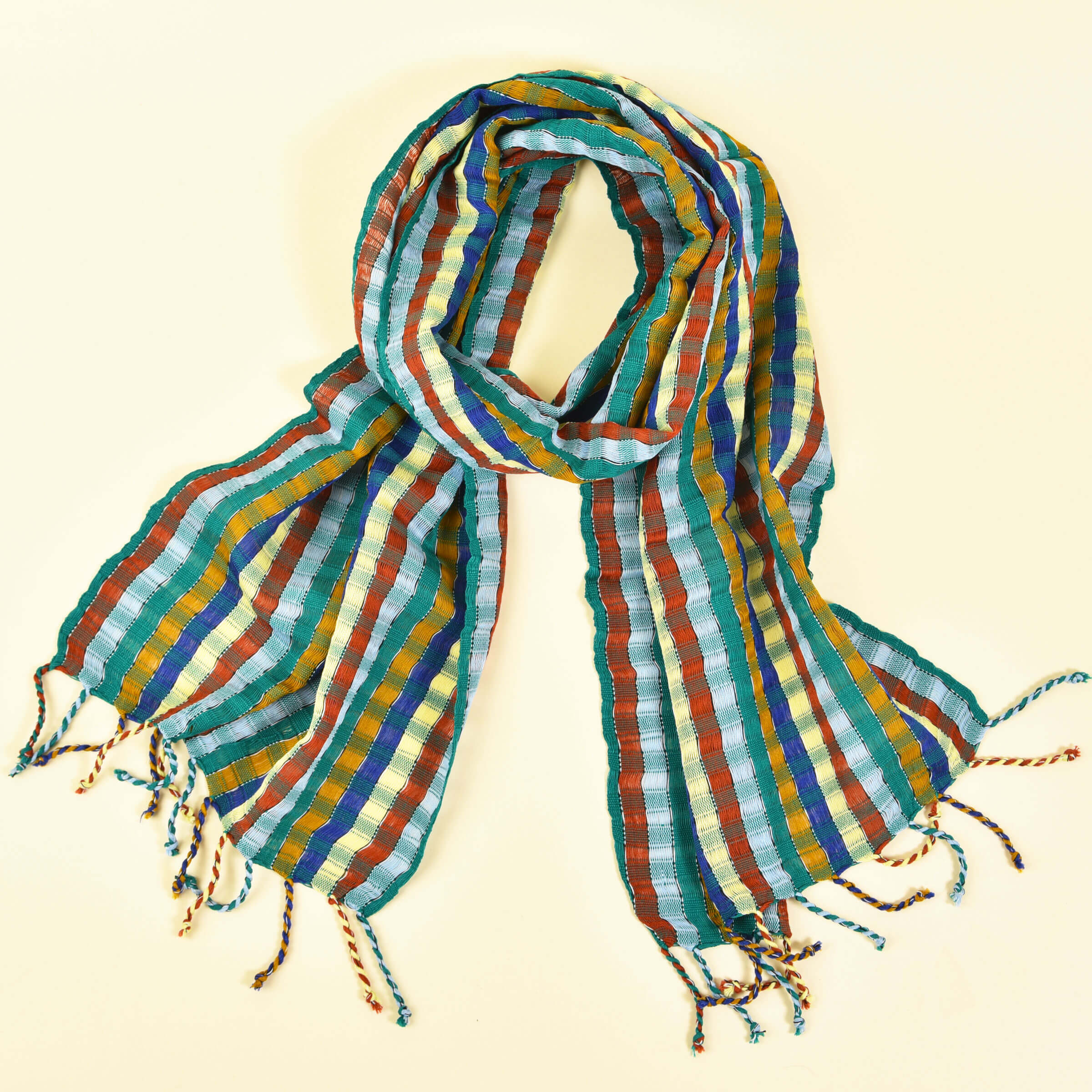 Hand Woven Fringed Scarf