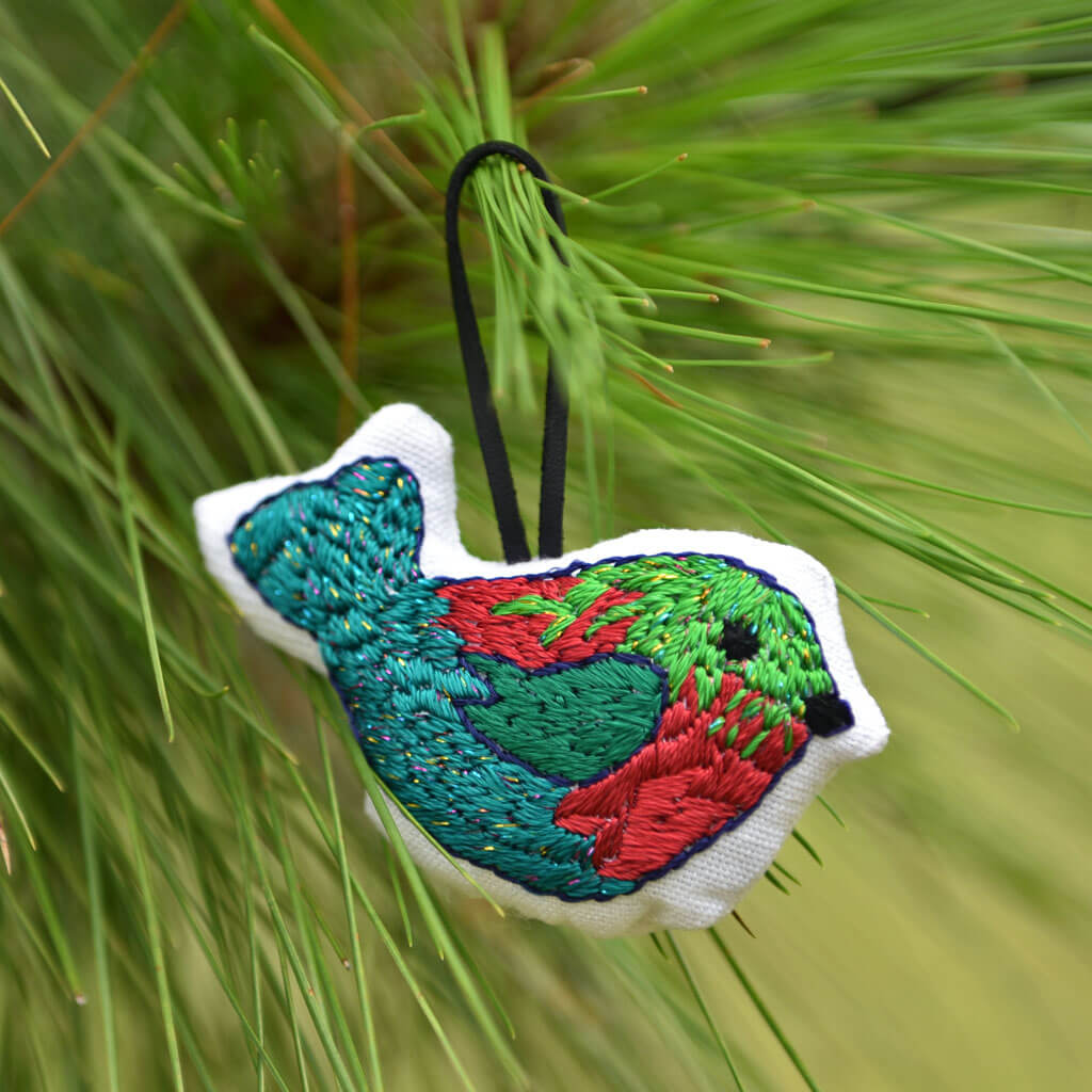 Hand Embroidered Christmas Ornaments