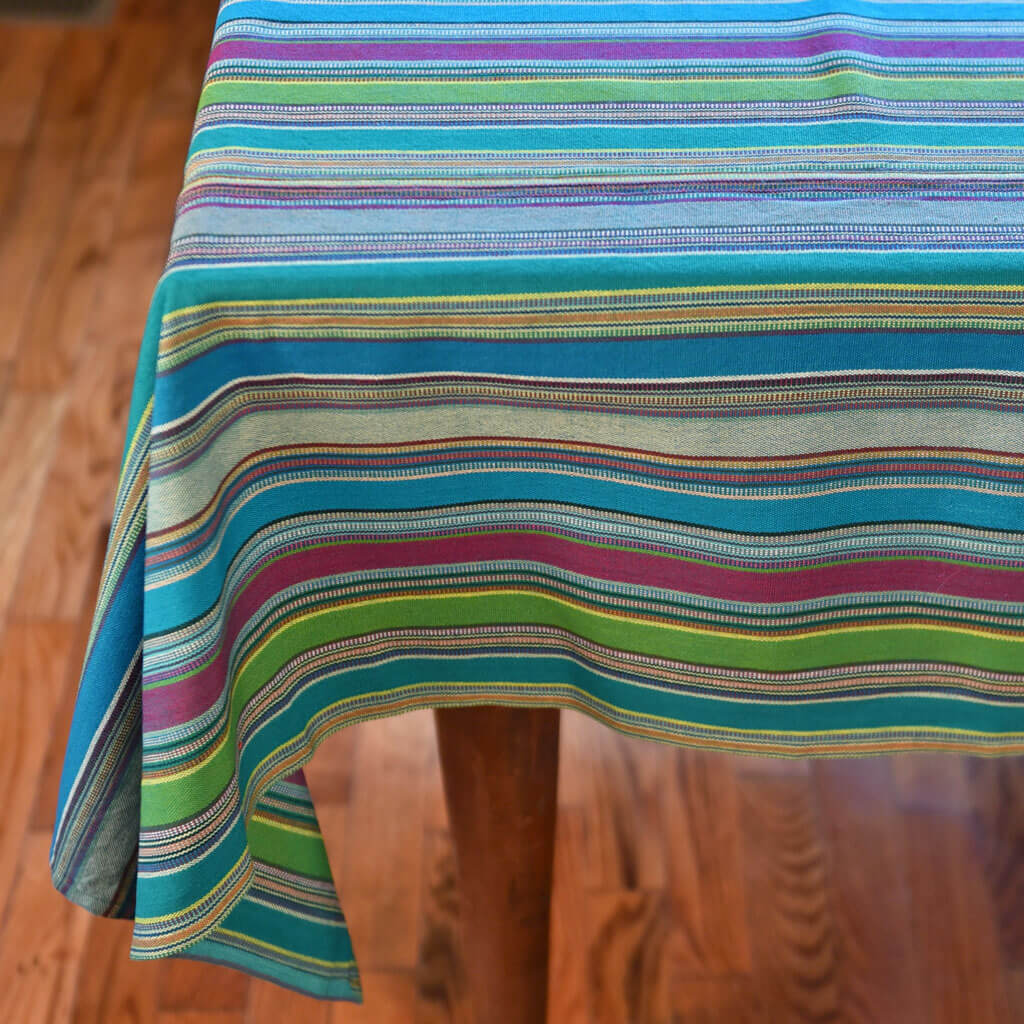 Hand Woven Striped Tablecloth
