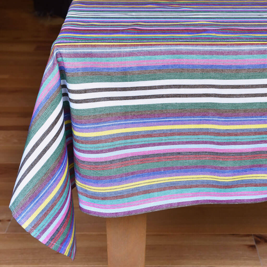 Hand Woven Striped Tablecloth