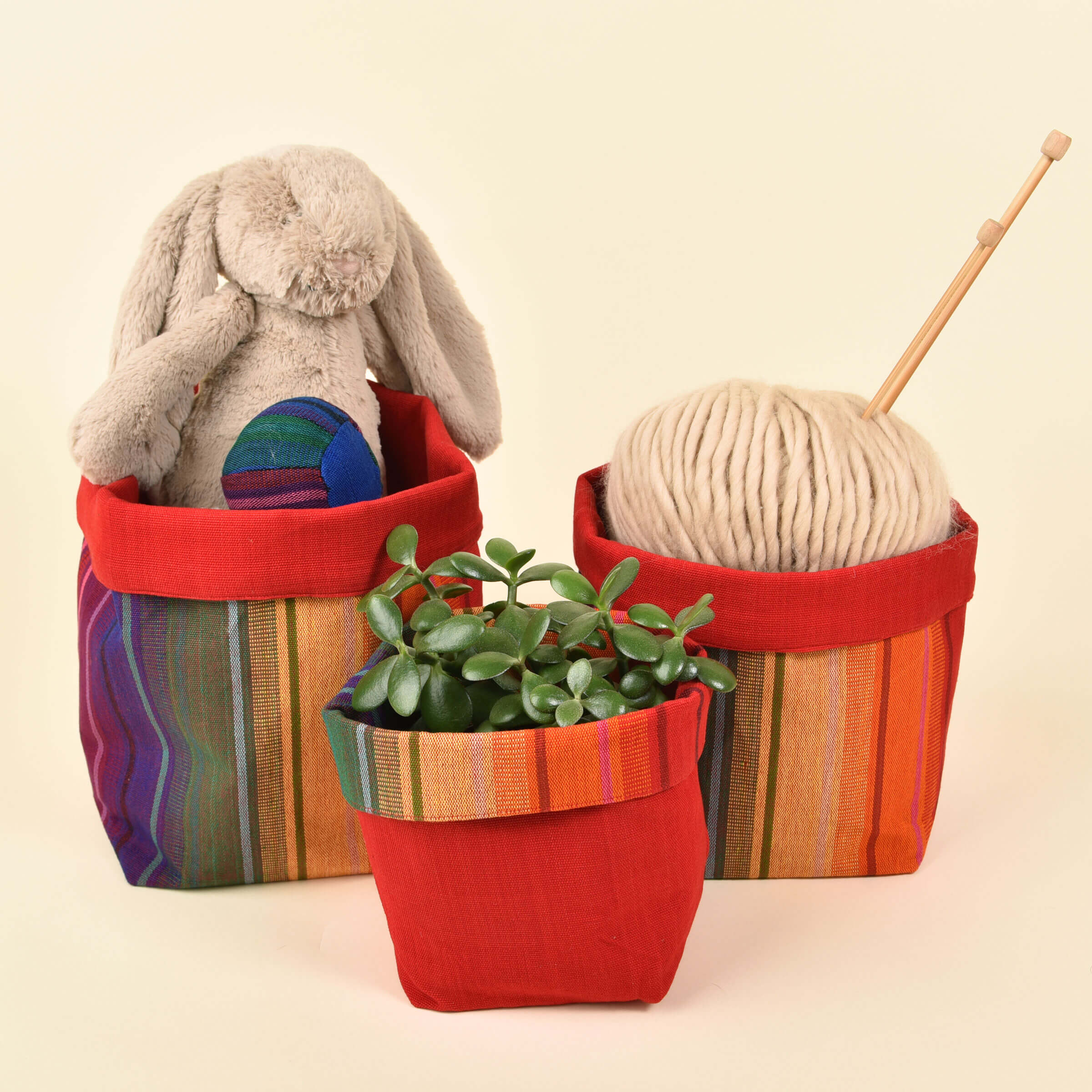 Handwoven Fabric Storage Basket