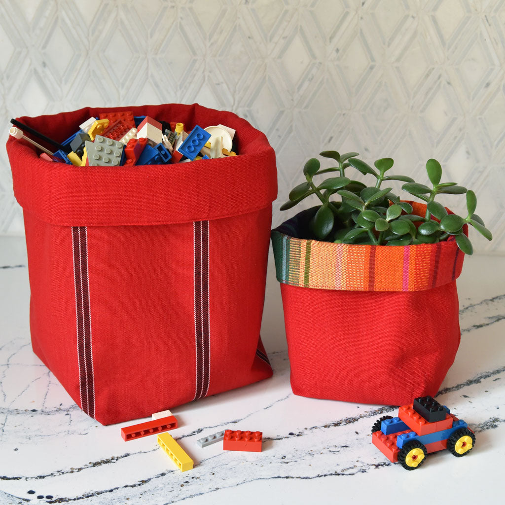 Handwoven Fabric Storage Basket