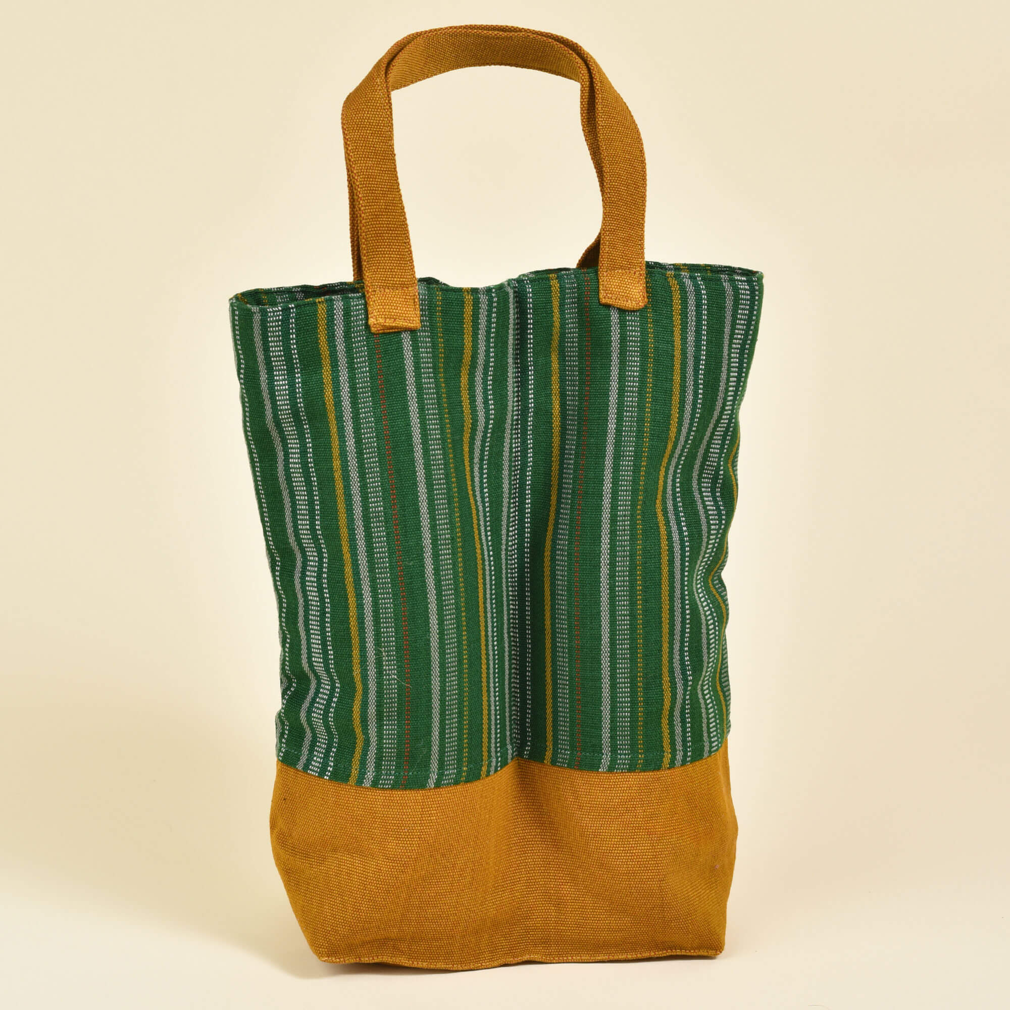 Hand Woven Wine Bottle Tote Double