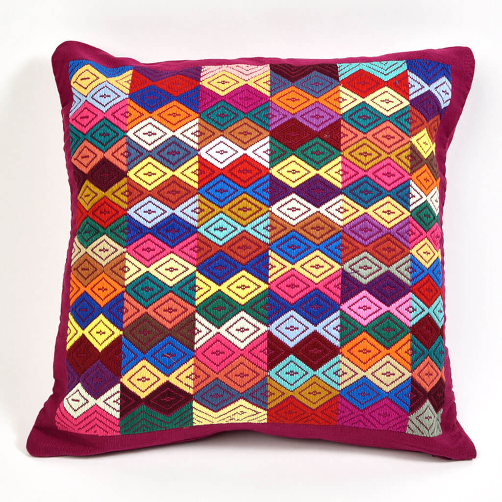 Magenta Brocade Throw Pillow
