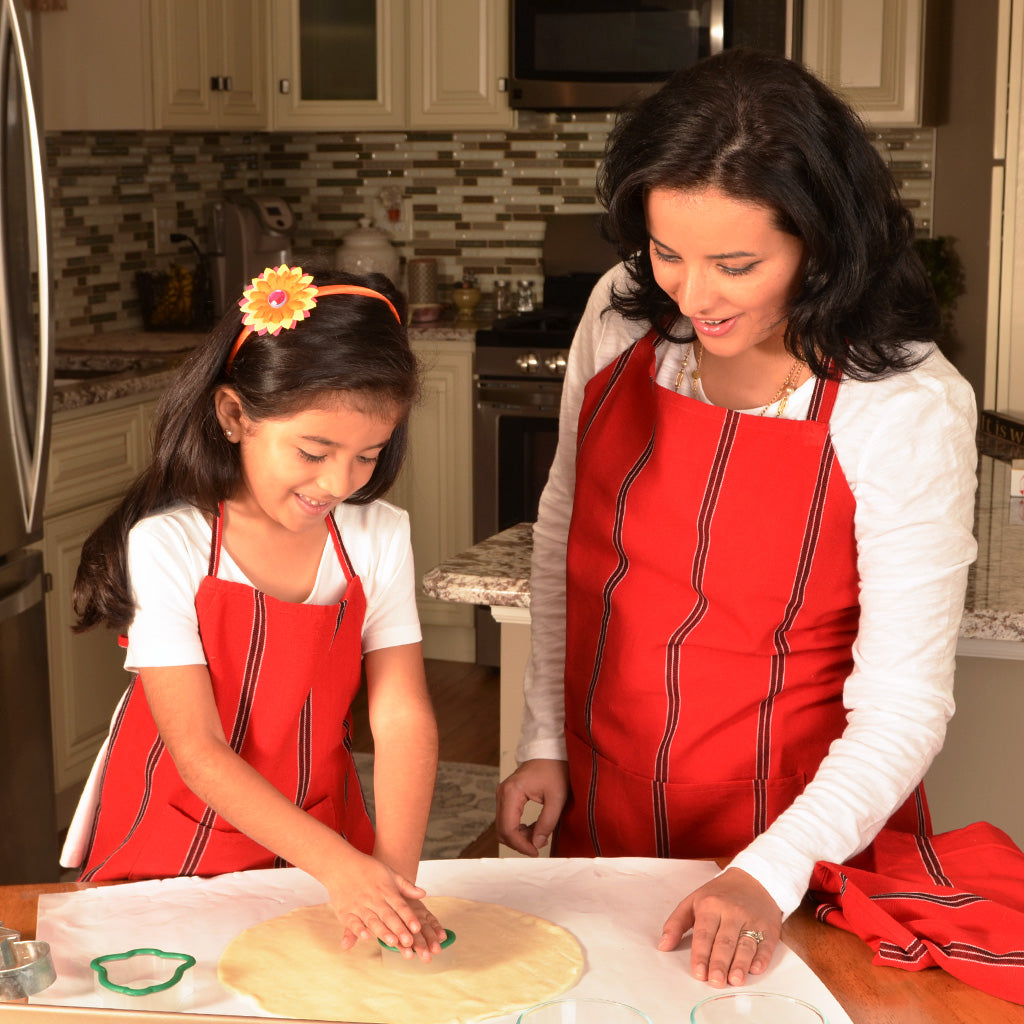 Child & Adult Matching Hand Woven Bib Aprons