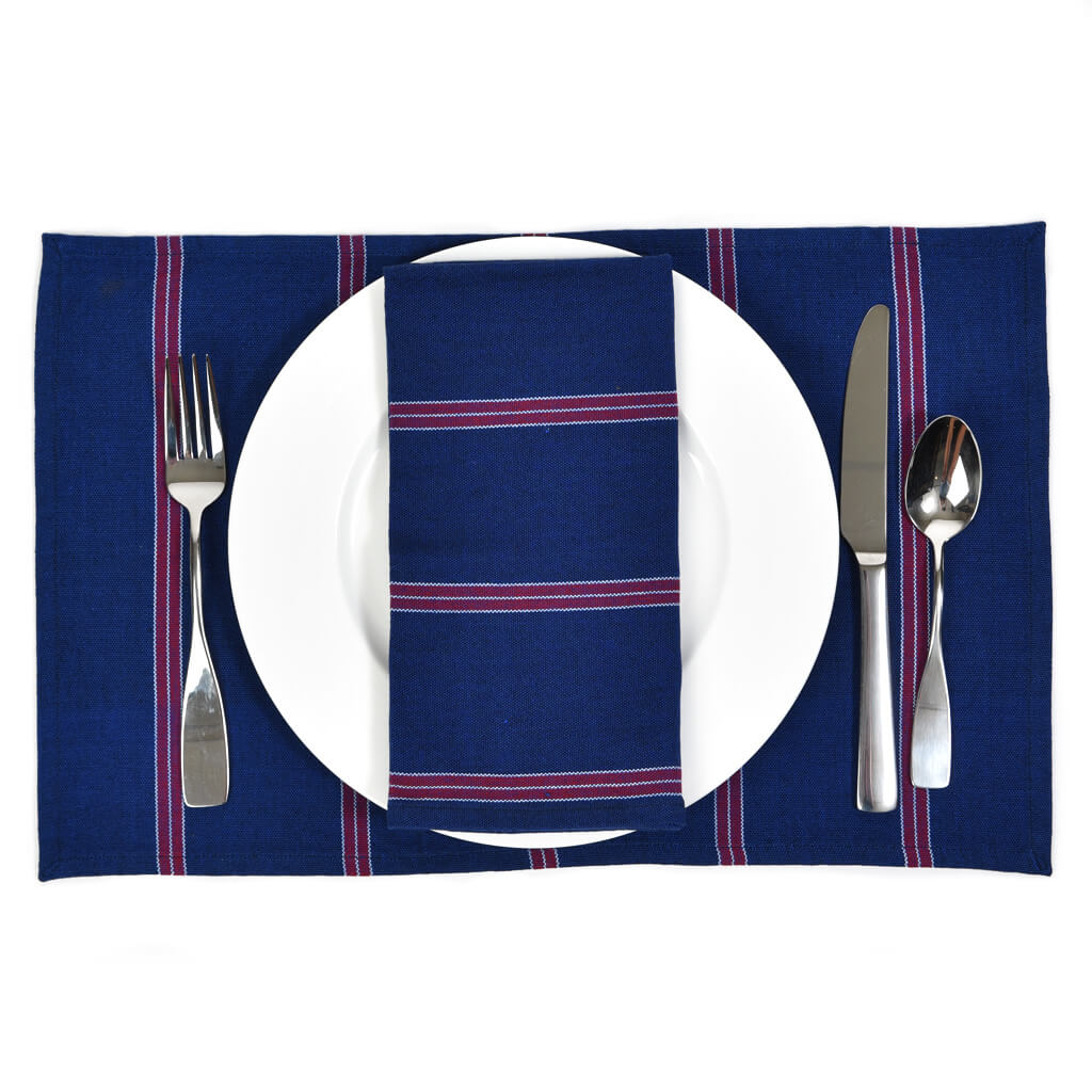 Hand Woven Striped Placemat Set