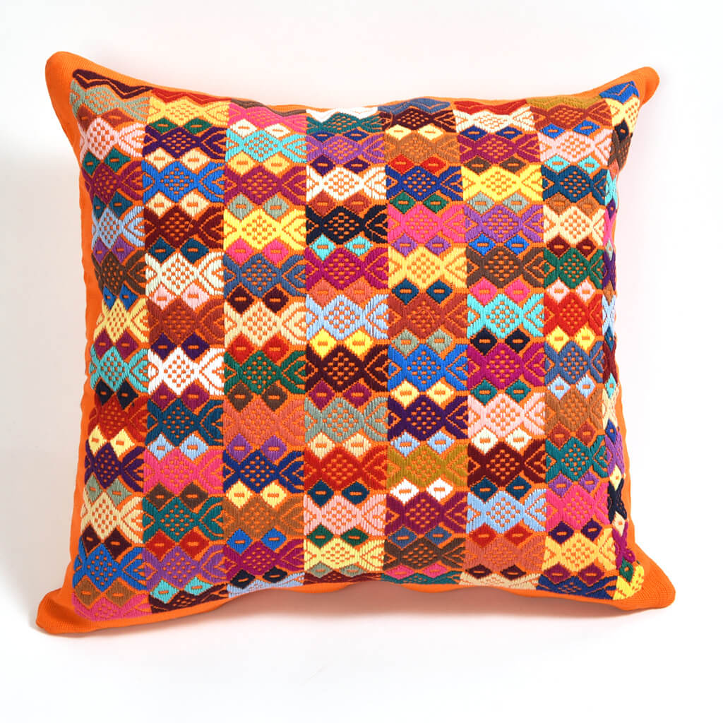 Tangerine Brocade Throw Pillow