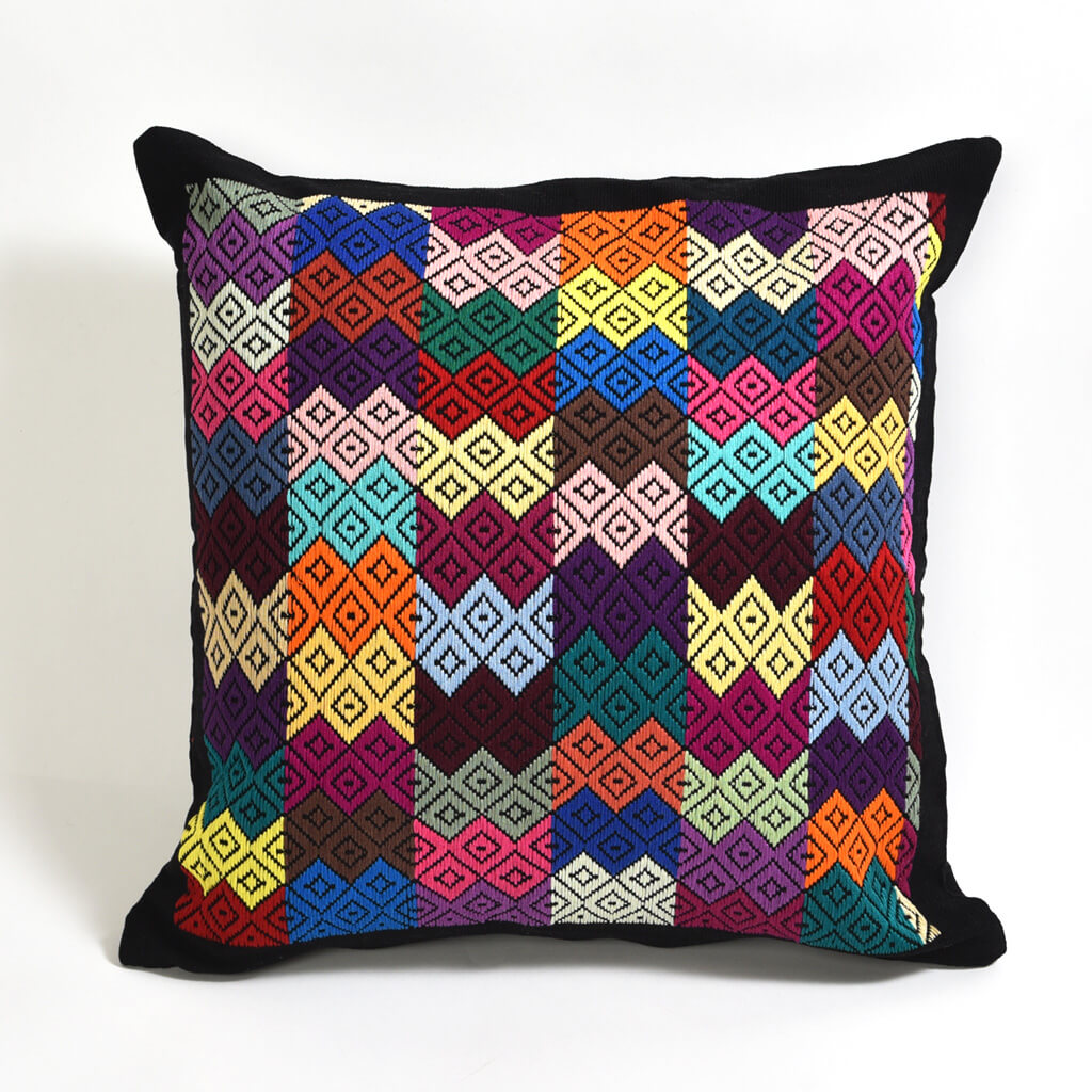 Guatemala Hand Woven Black Throw Pillow