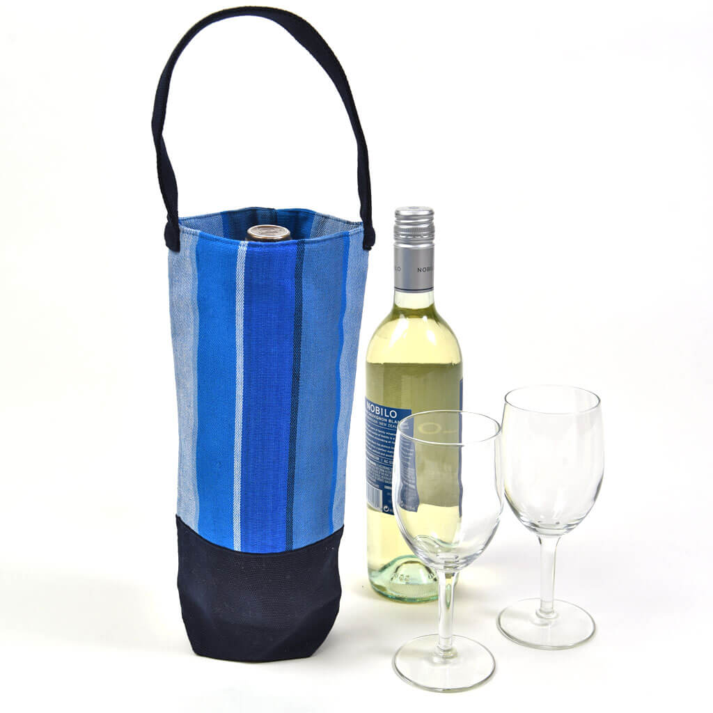 Hand Woven Wine Bottle Tote Single