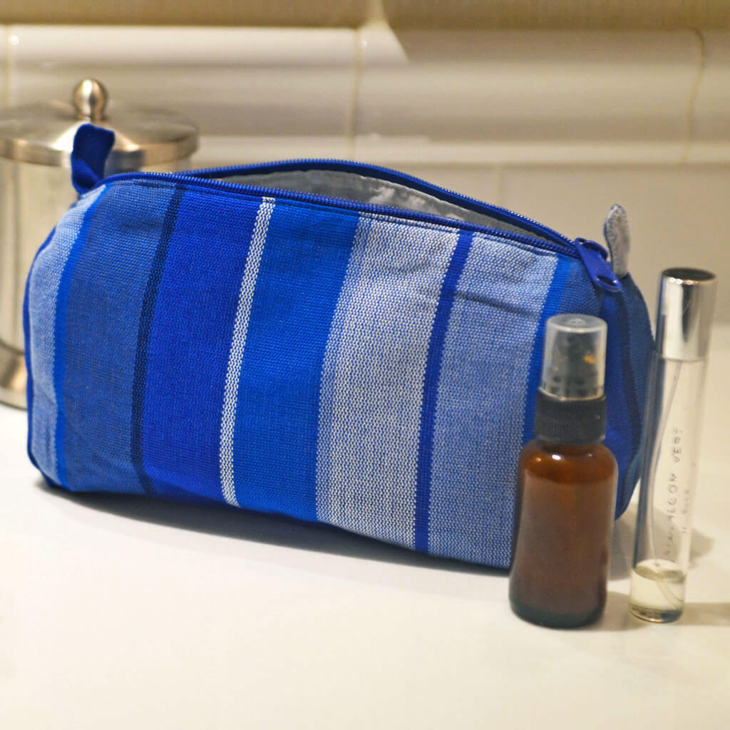 Hand Woven Cosmetic Bag | Stormy Blues