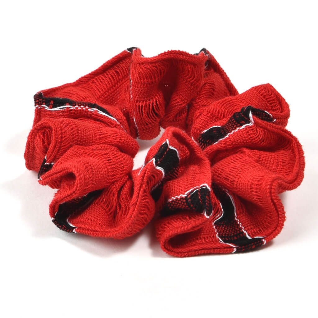 Red, black and white, Scrunchie. 
