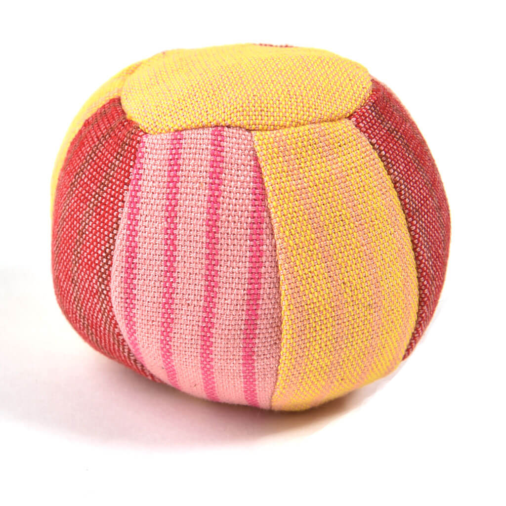 Red, yellow and pink baby ball. 