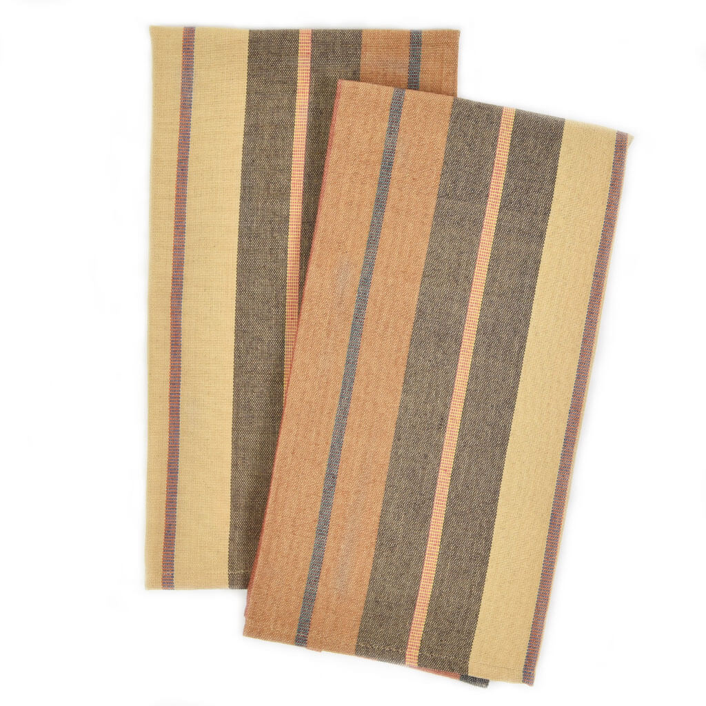 Hand Woven Striped Kitchen Towels
