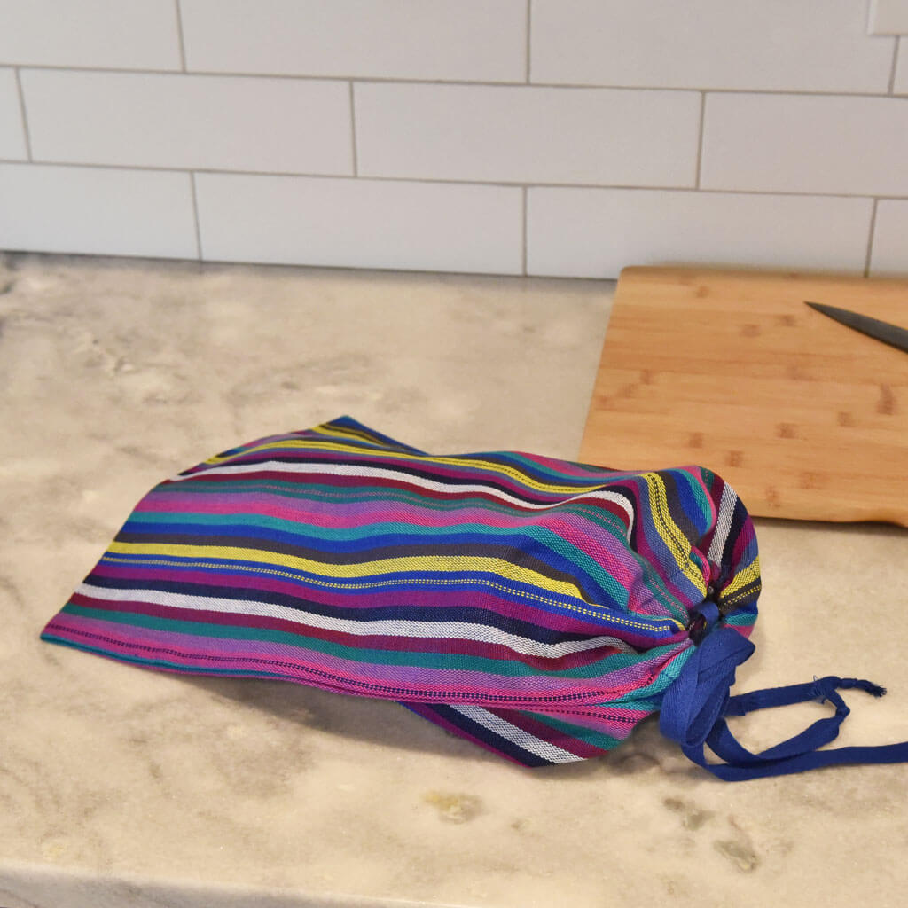Hand Woven Bread Bag | Cobalt Stripe