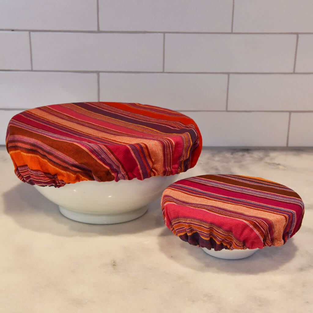 Large and small magenta Bowl cover.