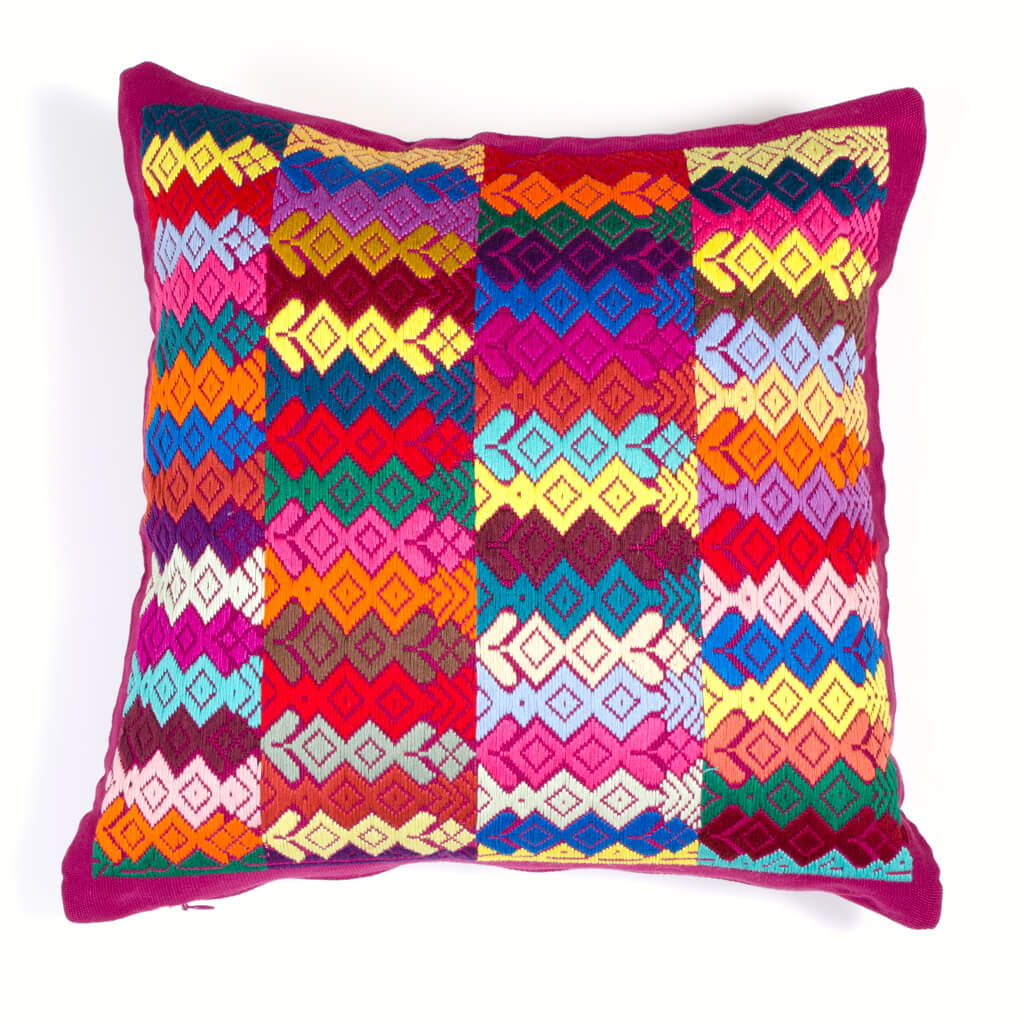 Magenta Brocade Throw Pillow | Design "A"