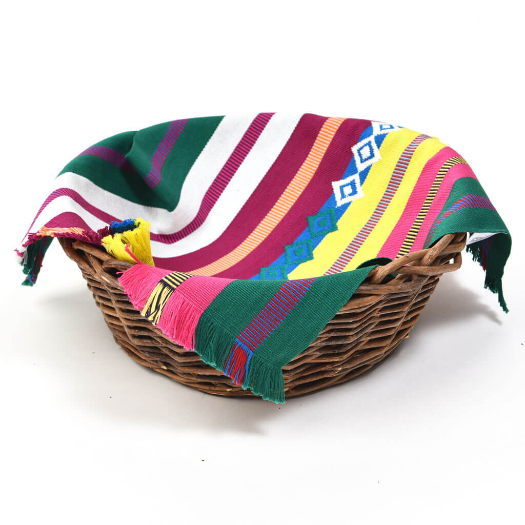 Guatemala Hand Woven Celebration Basket Liner | Emerald Green