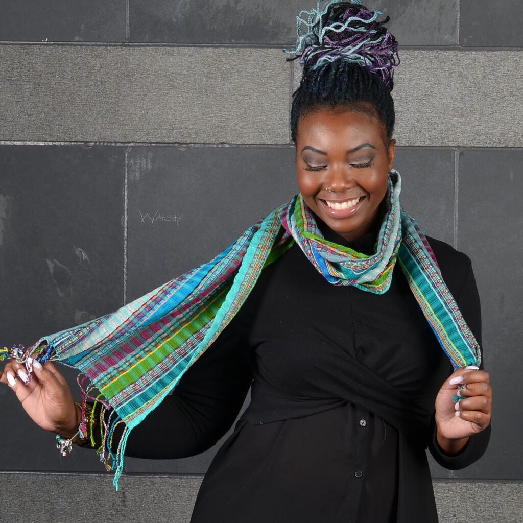 Hand Woven Fringed Scarf