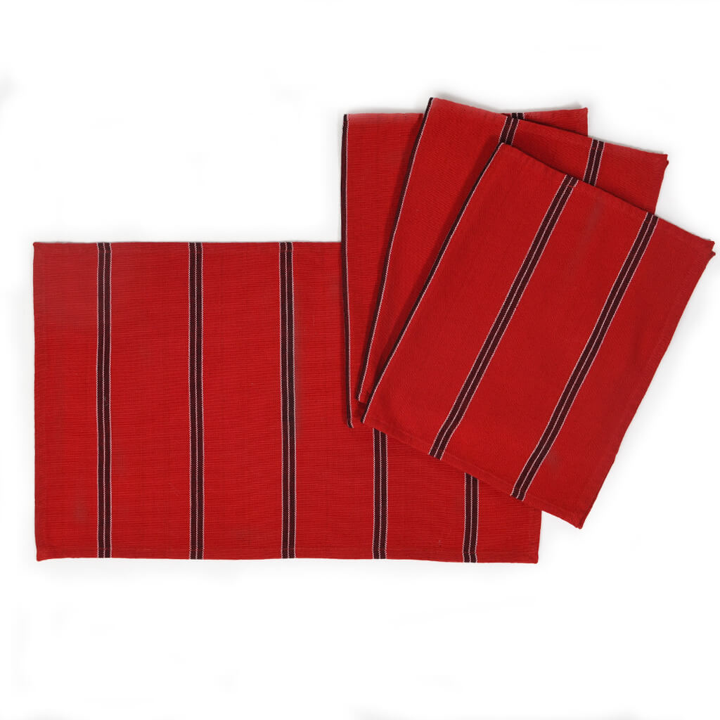 Hand Woven Striped Placemat Set
