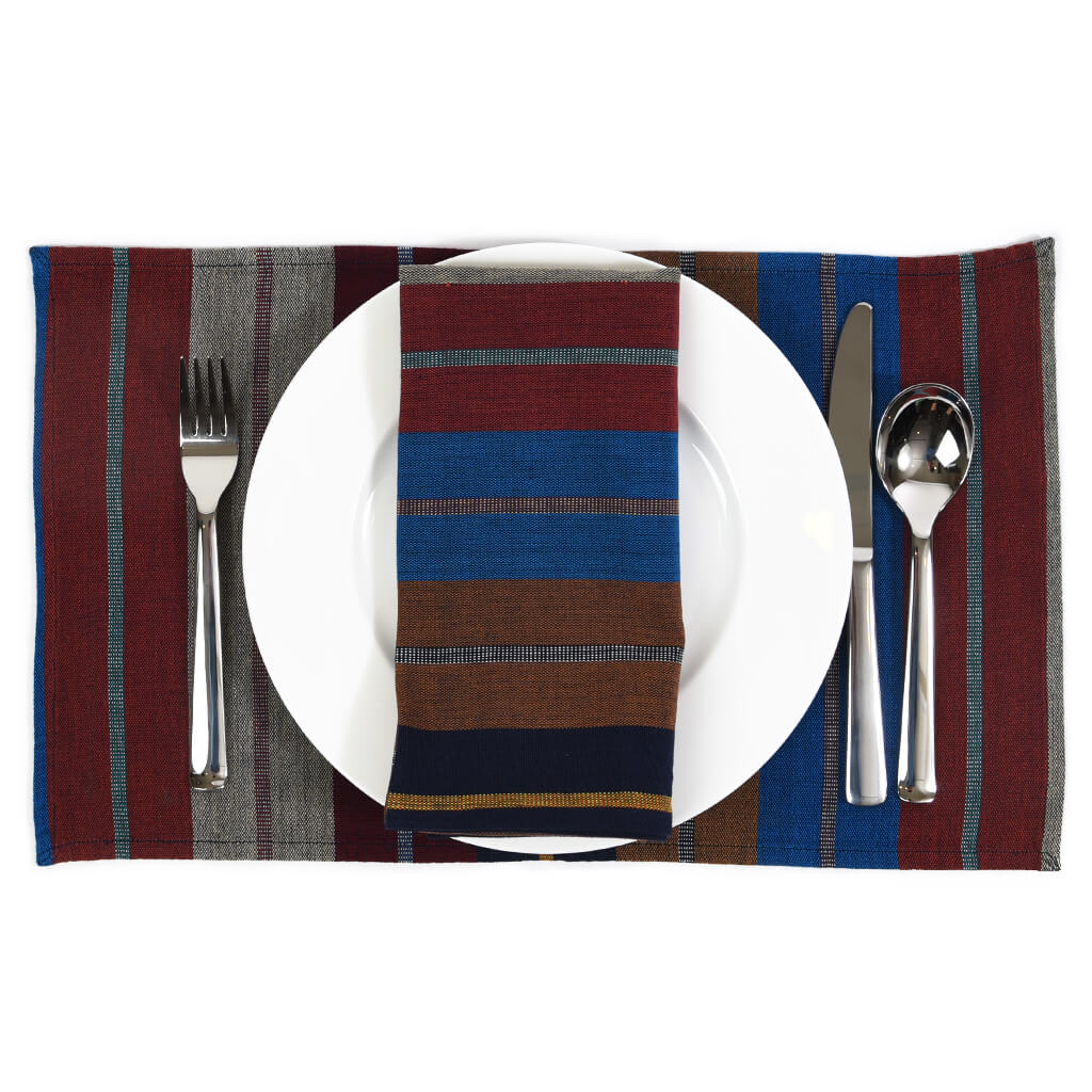 Hand Woven Striped Placemat Set