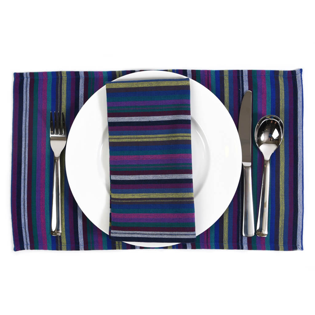 Hand Woven Striped Placemat Set
