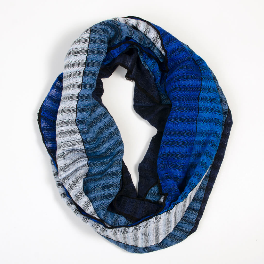 Hand Woven Infinity Scarf | The Blues