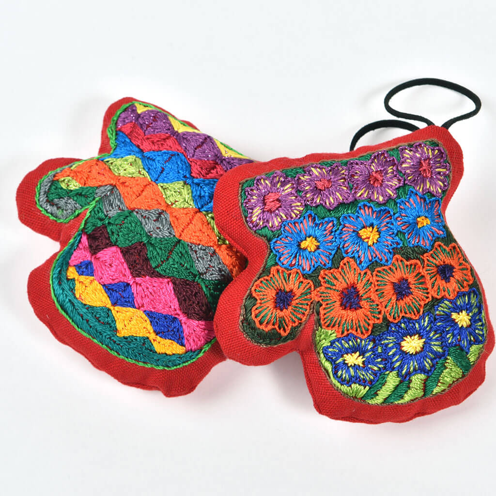Hand embroidered Christmas Ornaments | Mitten