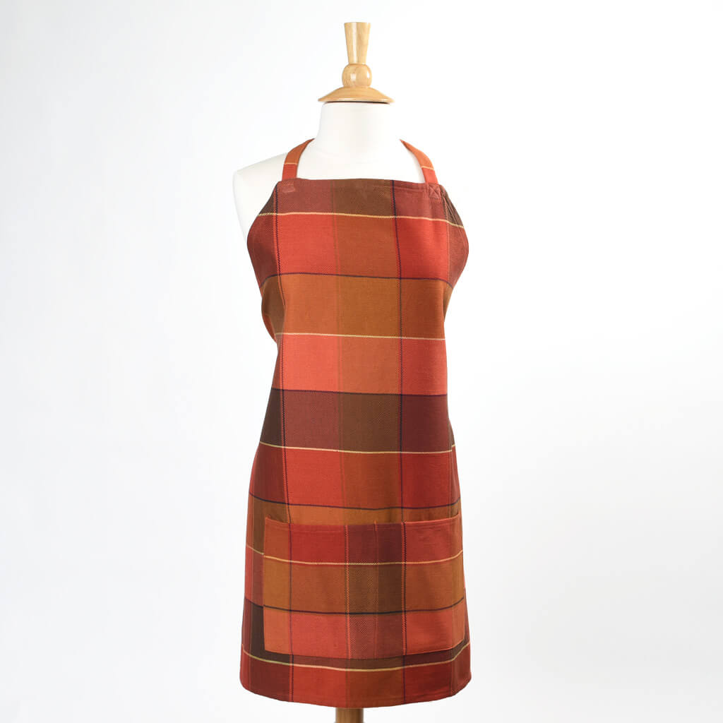 Shades of orange bib apron.