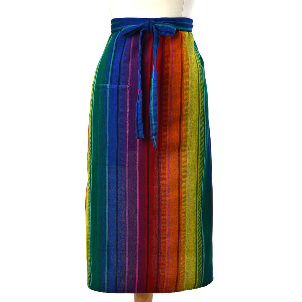 Rainbow stripes bistro apron.
