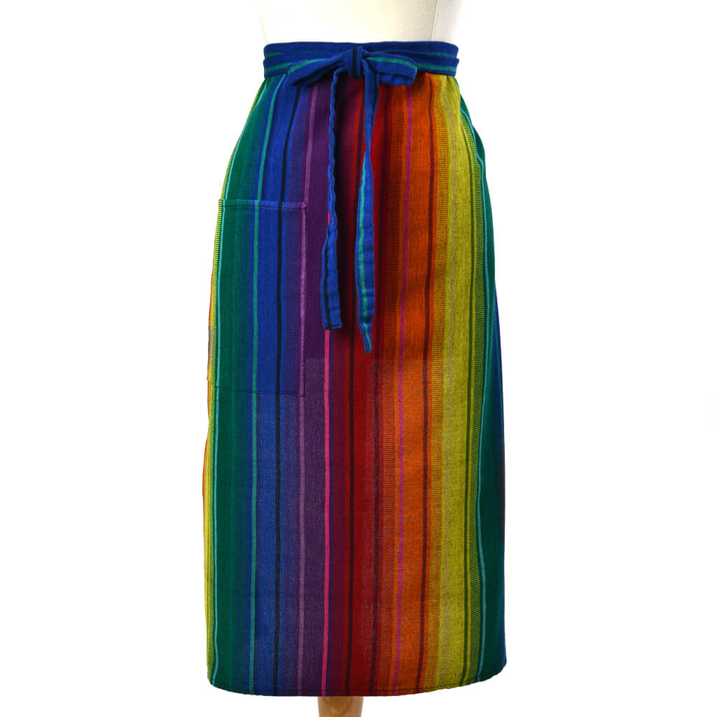 Rainbow stripes bistro apron. 