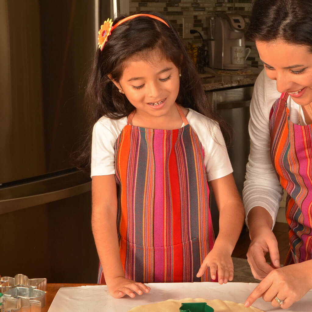 Child & Adult Matching Hand Woven Bib Aprons