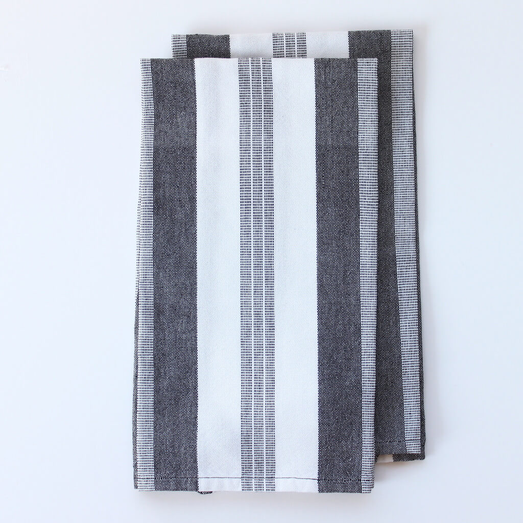 Black & White Striped Dish Towels