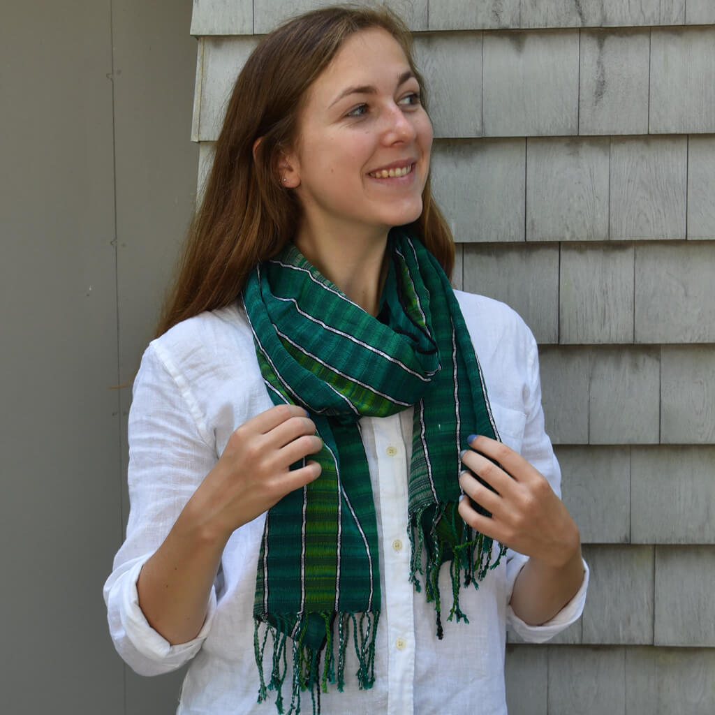Fresh Greens Scarf | Fringed or Infinity Style
