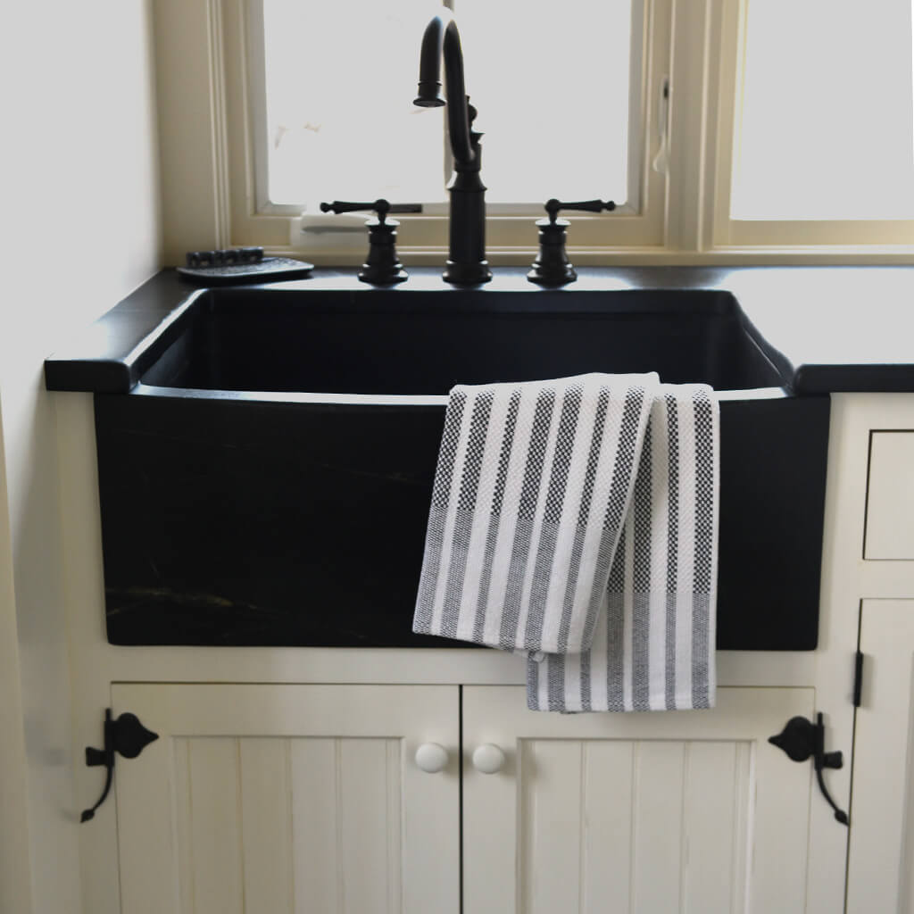 Black & White Hache Kitchen Towels