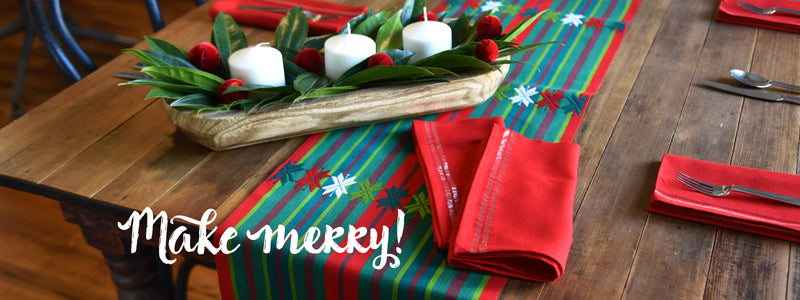 Fair Trade holiday decor hand woven by Guatemalan women's weaving cooperative