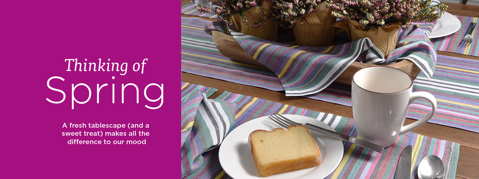 Fair Trade table linens in fresh colors for spring, hand woven in Guatemala by Maya women's weaving cooperative.