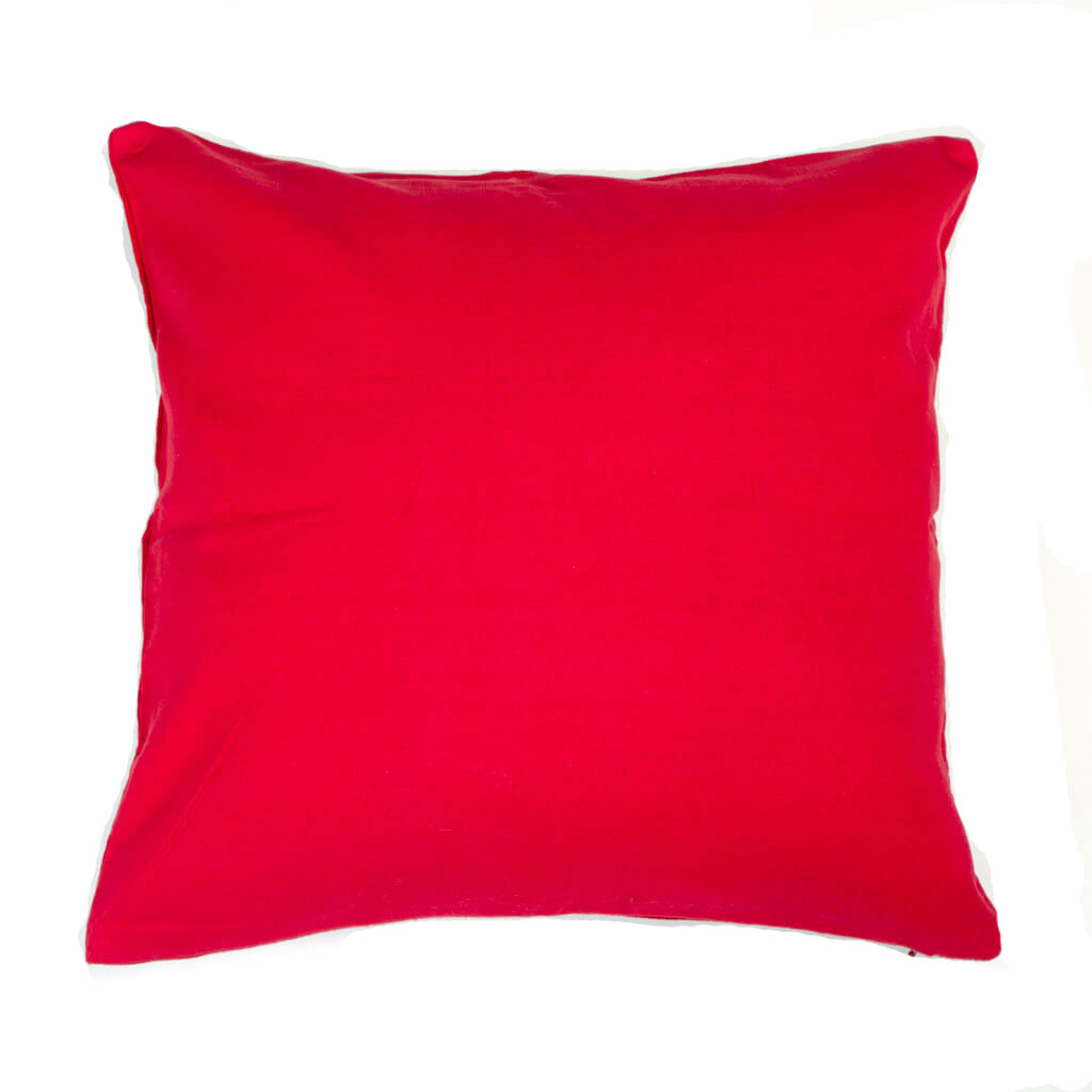 Guatemala Hand Woven Red Throw Pillow | Design D