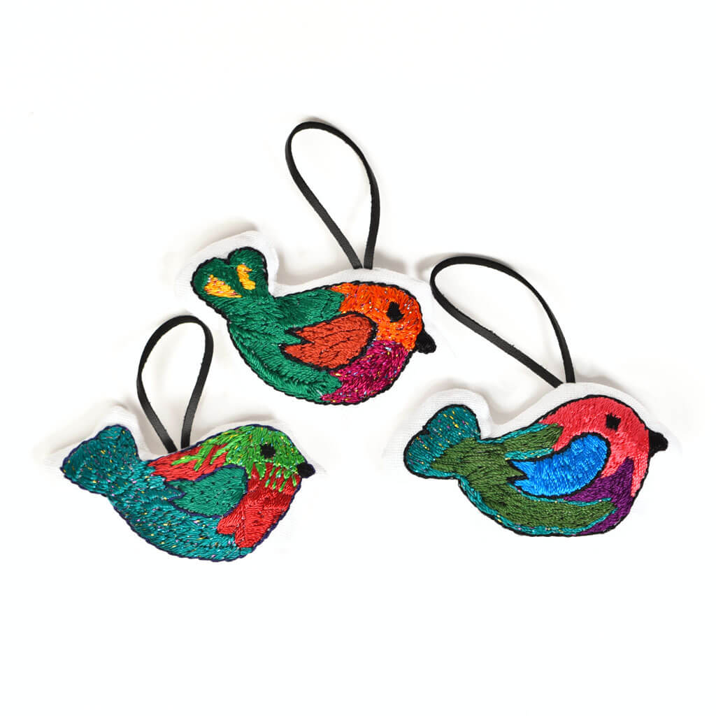 Hand Embroidered Christmas Ornaments