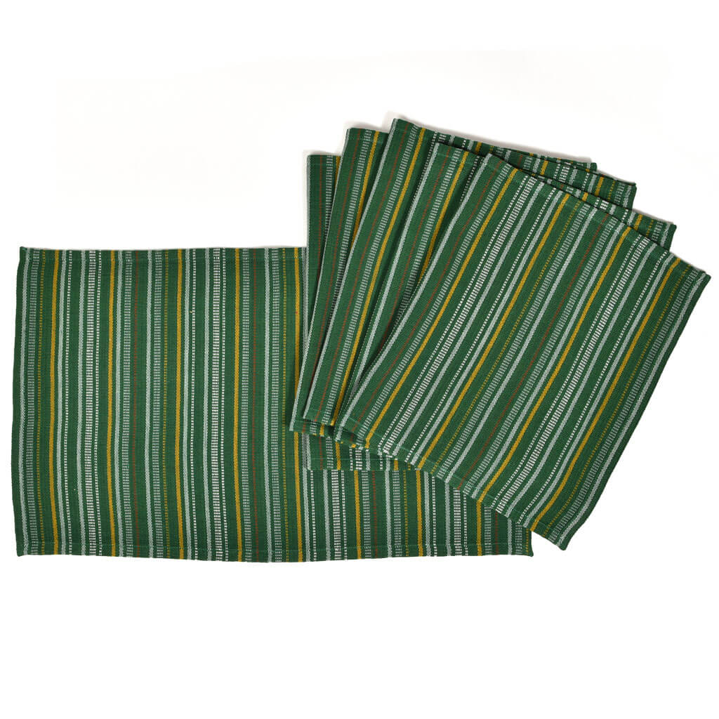Hand Woven Striped Placemat Set
