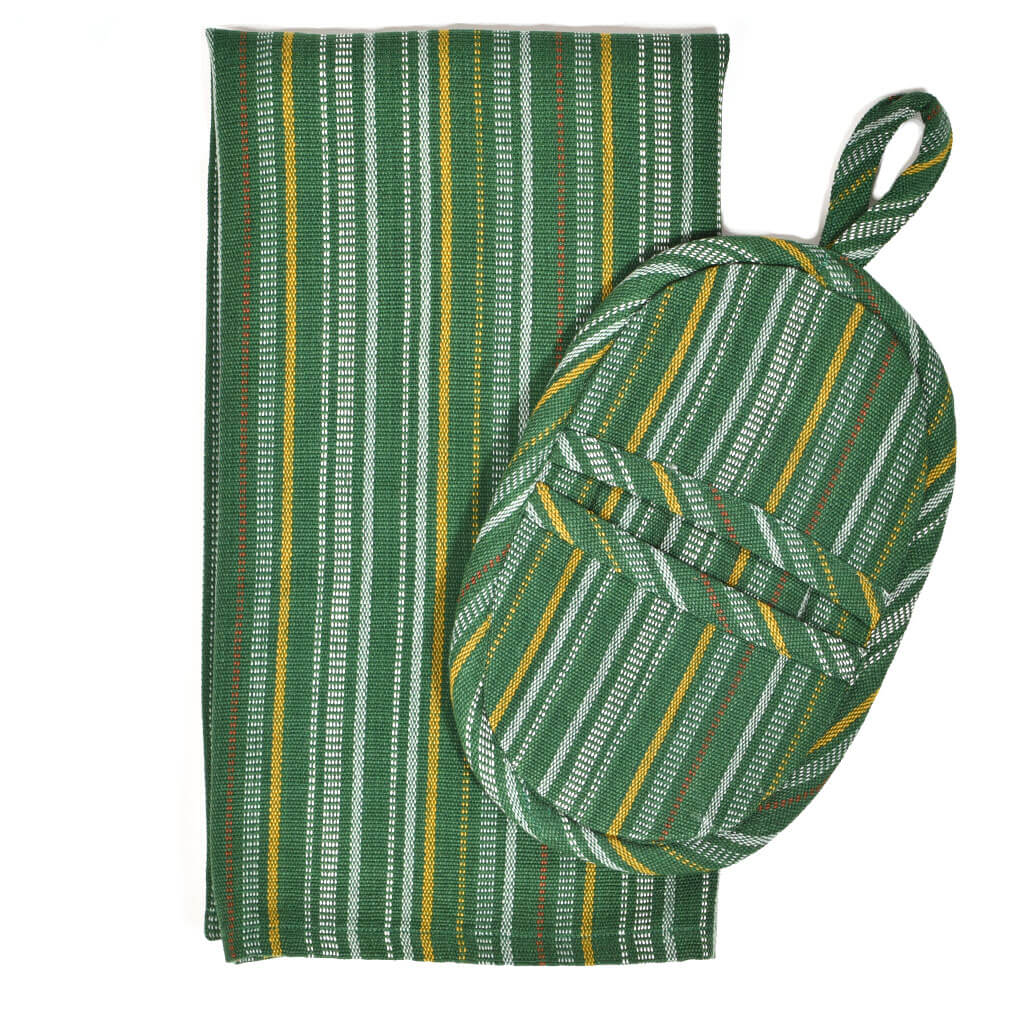 Hand Woven Dish Towel & Pot Holder Gift Set